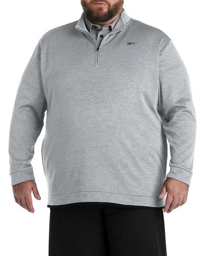Reebok Big & Tall 1 4-zip Fleece Performance Pullover - Gray