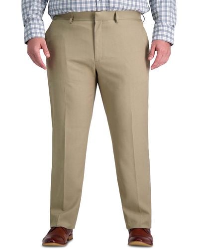 Haggar Big & Tall Premium Comfort Straight-fit Flat-front Stretch Dress Pants - Natural