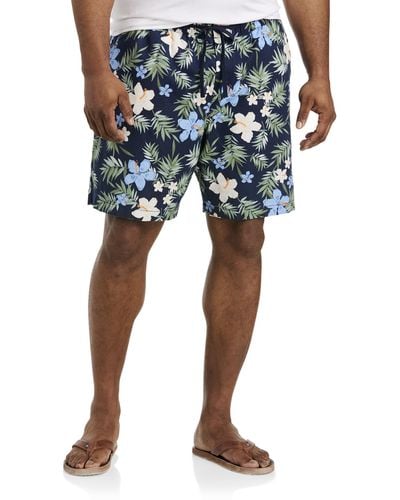 Nautica Big & Tall Printed Cabana Shorts - Blue