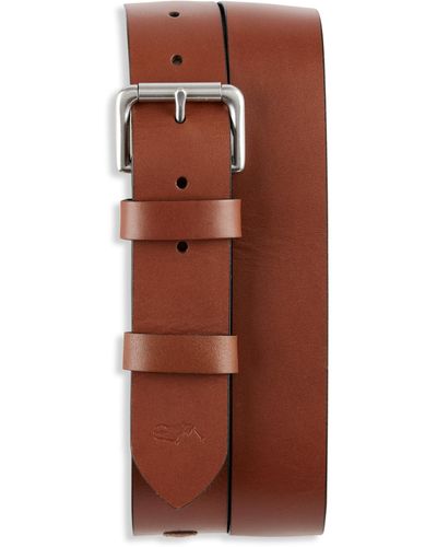 Polo Ralph Lauren Big & Tall Leather Saddle Patch Belt - Brown