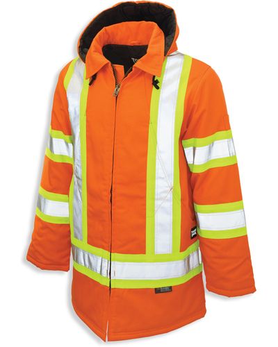 Tough Duck Big & Tall Insulated Safety Parka - Orange