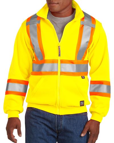 Tough Duck Big & Tall Full-zip Safety Hoodie - Yellow