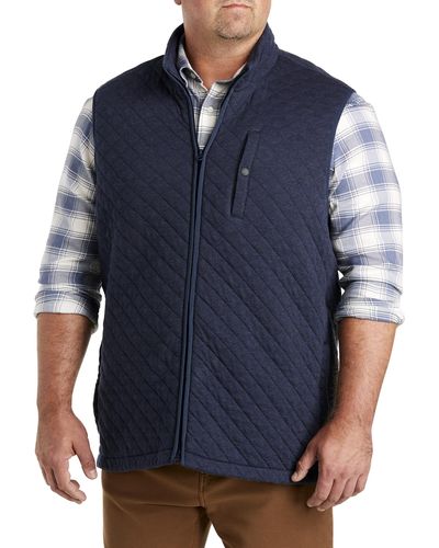 Faherty Big & Tall Epic Quilted Fleece Vest - Blue