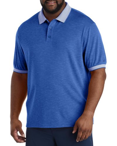 Reebok Big & Tall Performance Textured Polo Shirt - Blue