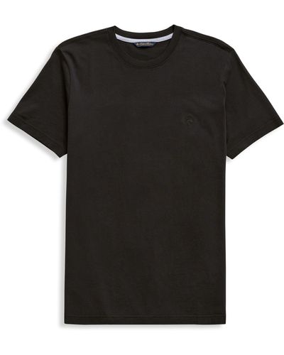 Brooks Brothers Washed Supima Cotton Logo Crewneck T Shirt - Black