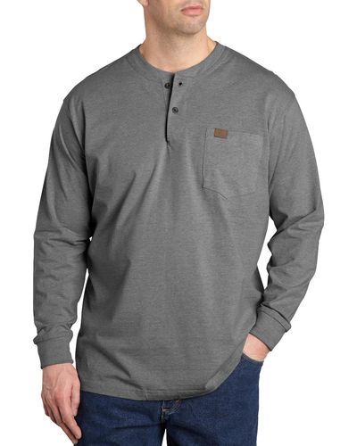 Wrangler Big & Tall Riggs Workwear By Long-sleeve Henley - Gray