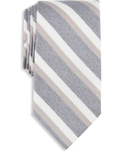 Michael Kors Big & Tall Brushed Striped Tie - White