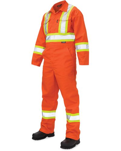 Tough Duck Big & Tall Unlined Safety Coveralls - Orange