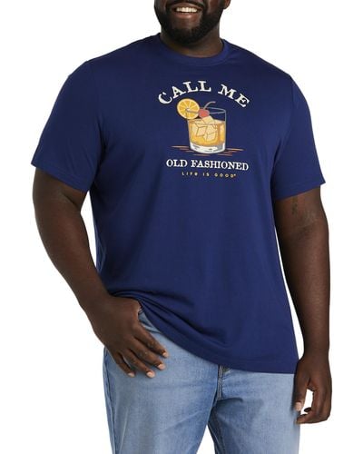Life Is Good. Big & Tall Old Fashioned Graphic Tee - Blue