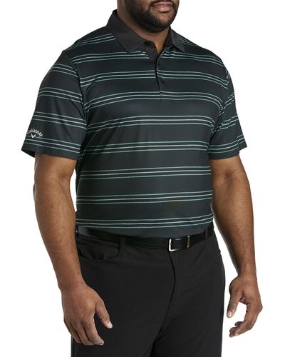 Callaway Apparel Big & Tall Striped Polo Shirt - Green