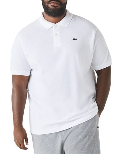 Lacoste Big & Tall Classic Pique Polo Shirt - White