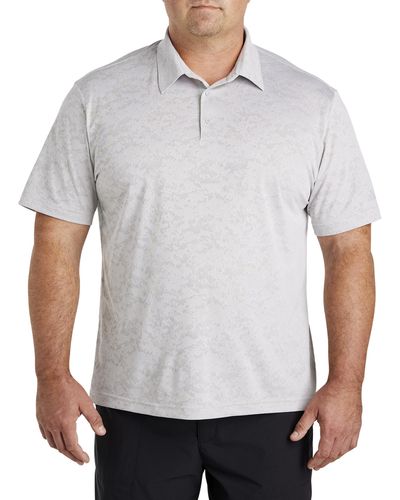 adidas Big & Tall Textured Jacquard Polo Shirt - White