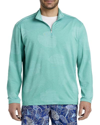 Tommy Bahama Big & Tall Delray Frond 1 2-zip Pullover - Green
