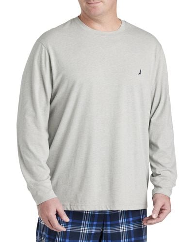 Nautica Big & Tall Long-sleeve Lounge T-shirt - Gray