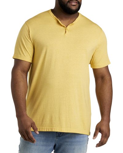 Lucky Brand Big & Tall Burnout Notch Neck T-shirt - Yellow