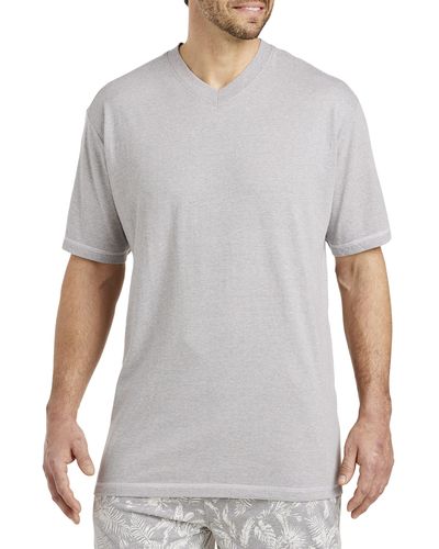 Majestic International Big & Tall V-neck Lounge Tee - Gray