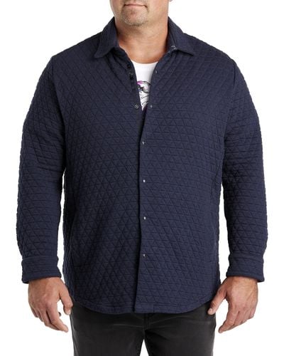 Robert Graham Big & Tall Tulano Quilted Shirt Jacket - Blue