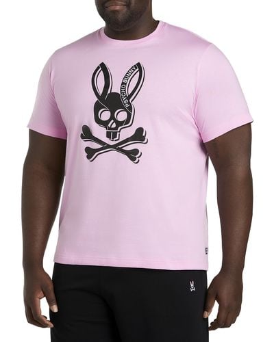Psycho Bunny Big & Tall Serge Graphic Tee - Pink