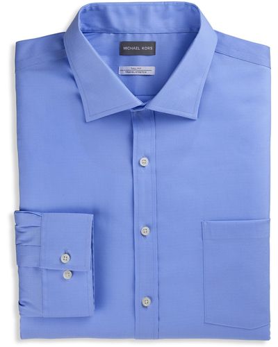 Michael Kors Big & Tall Geo-print Dress Shirt - Blue