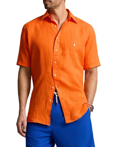 Polo Ralph Lauren Big & Tall Lightweight Linen Sport Shirt - Orange