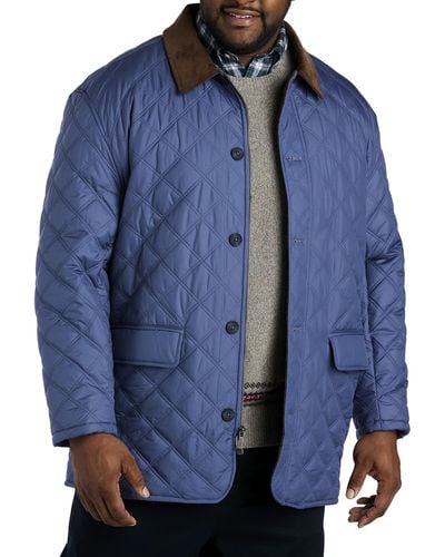 Brooks Brothers Big & Tall Quilted Walking Coat - Blue