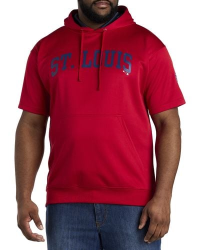 MLB Big & Tall Hooded Short-sleeve T-shirt - Red