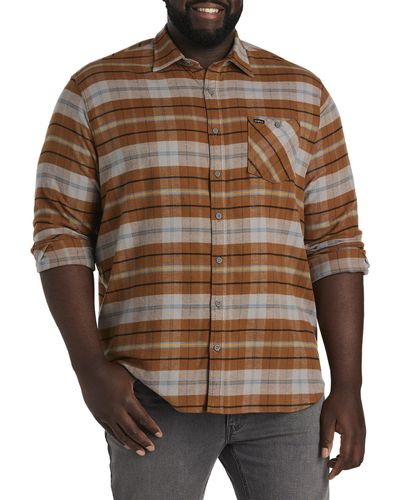 O'neill Sportswear Big & Tall Redmond Plaid Stretch Flannel Sport Shirt - Brown