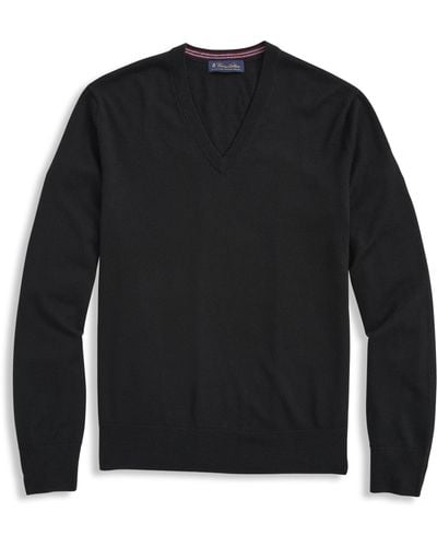 Brooks Brothers Big & Tall V-neck Sweater - Black