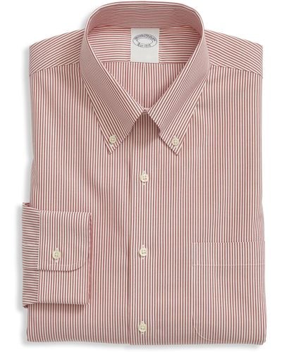 Brooks Brothers Big & Tall Vintage Striped Dress Shirt - Pink