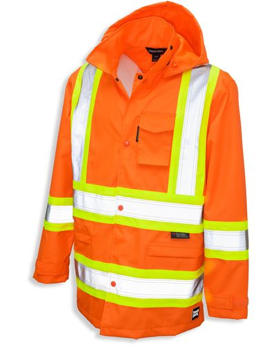Tough Duck Big & Tall Safety Rain Jacket - Orange