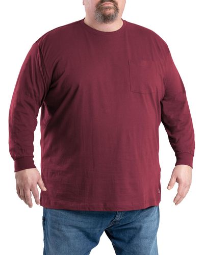 Bernè Big & Tall Heavyweight Long-sleeve Pocket T-shirt - Purple