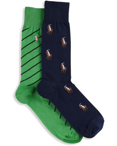 Polo Ralph Lauren Big & Tall 2-pk Pony Socks - Green