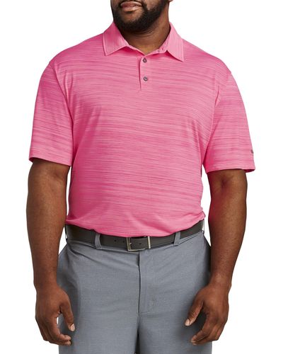 Reebok Big & Tall Speedwick Space-dyed Polo Shirt - Pink