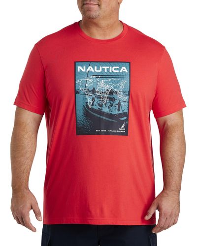 Nautica Big & Tall Sailing Division Photograph Graphic Tee - Red