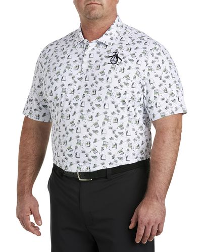 Original Penguin Big & Tall Retro Arcade Printed Golf Polo Shirt - White