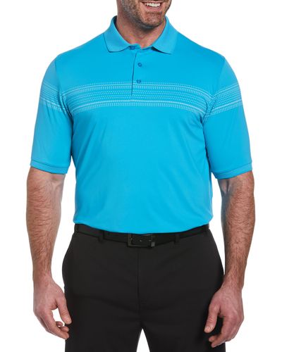 Callaway Apparel Big & Tall Birdseye Stripe Polo Shirt - Blue