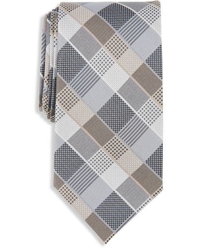 Michael Kors Big & Tall Textured Plaid Tie - Gray