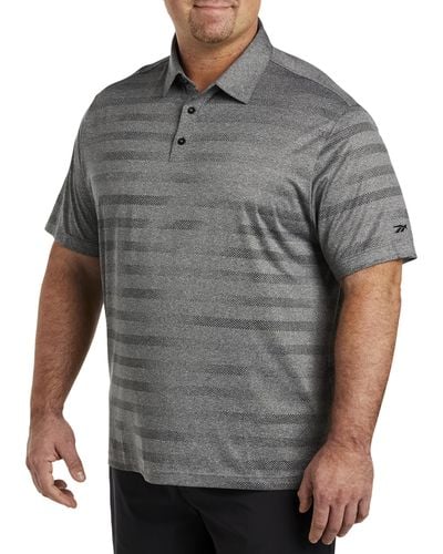 Reebok Big & Tall Performance Faded Tonal Stripe Polo Shirt - Gray