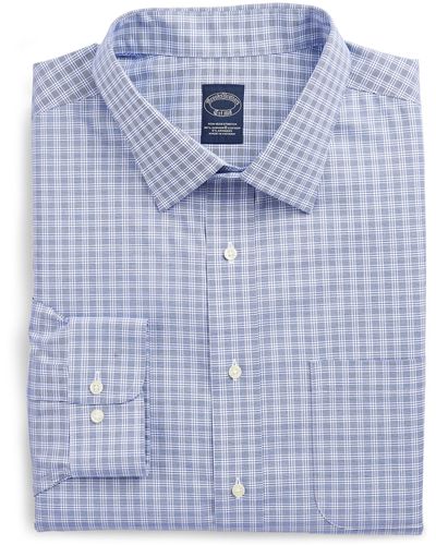Brooks Brothers Big & Tall Non-iron Check Dress Shirt - Blue