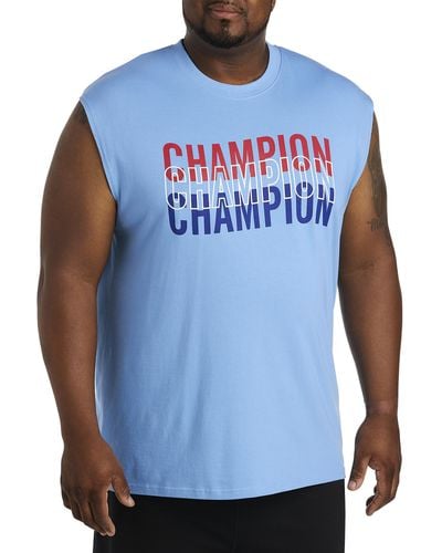Champion Big & Tall Triple-logo Muscle Tee - Blue