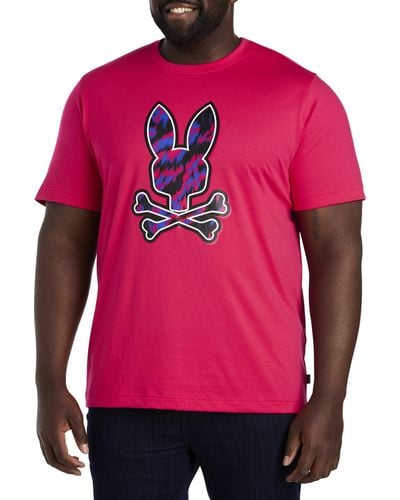 Psycho Bunny Big & Tall Stowell Graphic Tee - Pink