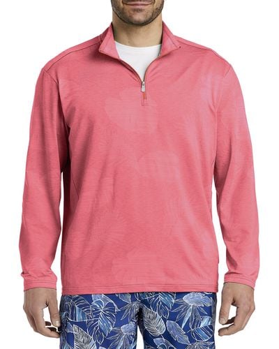 Tommy Bahama Big & Tall Delray Frond 1 2-zip Pullover - Red