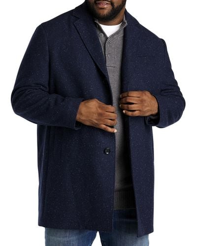 Jack Victor Big & Tall Westin Hooded Overcoat - Blue