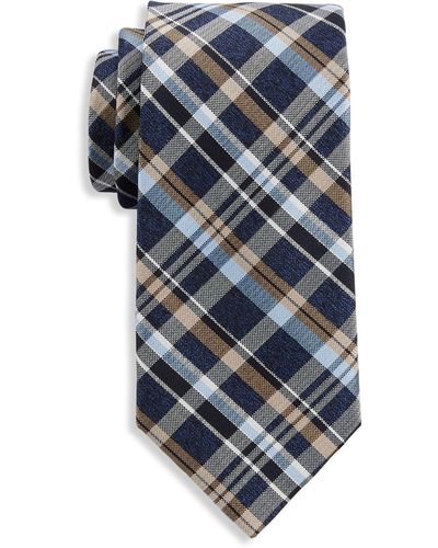 Michael Kors Big & Tall Plaid Tie - Blue