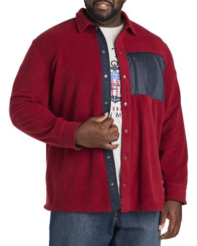 Nautica Big & Tall Navtech Shirt Jacket - Red