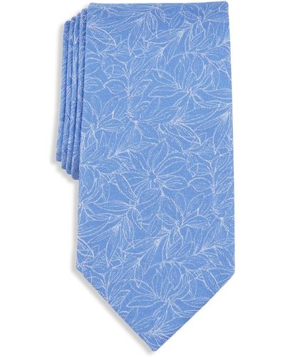 Michael Kors Big & Tall Floral Sketch Tie - Blue