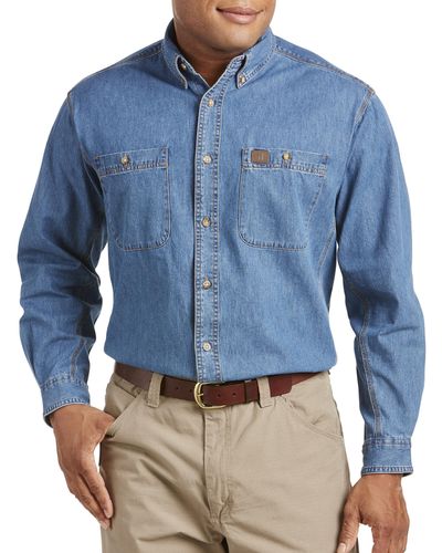 Wrangler Big & Tall Riggs Workwear By Denim Work Shirt - Blue