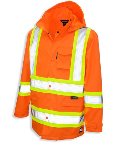Tough Duck Big & Tall Safety Rain Jacket - Orange