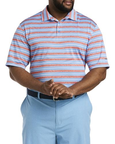 Reebok Big & Tall Speedwick Multi Stripe Polo Shirt - Blue