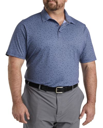 Callaway Apparel Big & Tall Chevron Print Polo Shirt - Blue